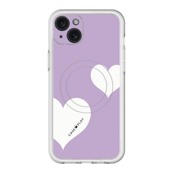 スリムプロテクションプレミアムケース with MagSafe［ Two Hearts - Purple ］