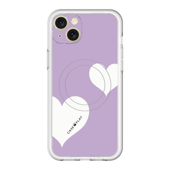 スリムプロテクションプレミアムケース with MagSafe［ Two Hearts - Purple ］