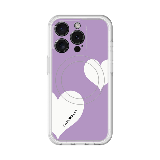 スリムプロテクションプレミアムケース with MagSafe［ Two Hearts - Purple ］