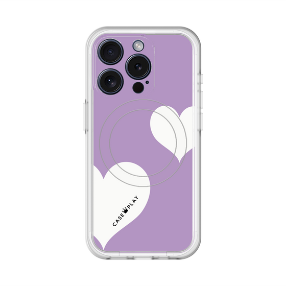 スリムプロテクションプレミアムケース with MagSafe［ Two Hearts - Purple ］