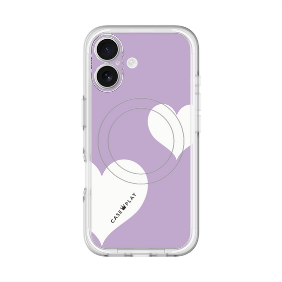 スリムプロテクションプレミアムケース with MagSafe［ Two Hearts - Purple ］