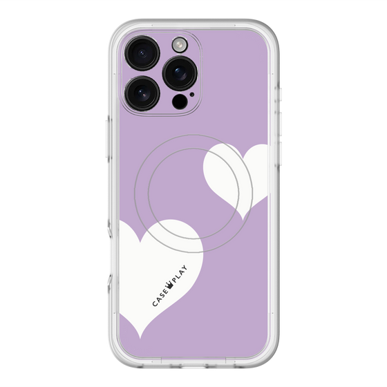 スリムプロテクションプレミアムケース with MagSafe［ Two Hearts - Purple ］