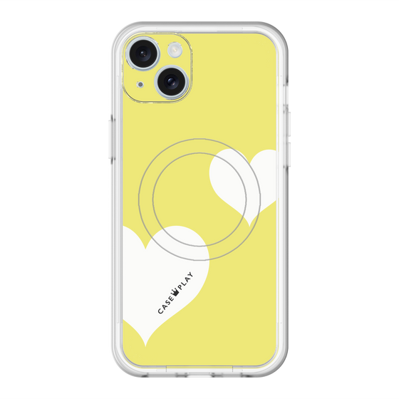 スリムプロテクションプレミアムケース with MagSafe［ Two Hearts - Yellow ］