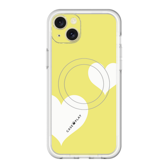 スリムプロテクションプレミアムケース with MagSafe［ Two Hearts - Yellow ］