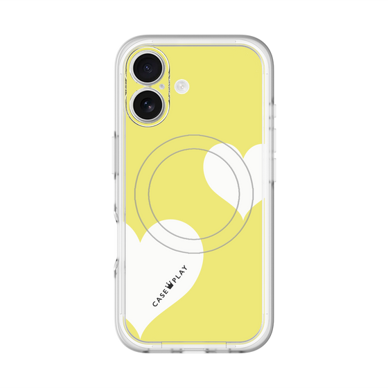 スリムプロテクションプレミアムケース with MagSafe［ Two Hearts - Yellow ］