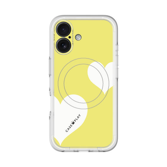 スリムプロテクションプレミアムケース with MagSafe［ Two Hearts - Yellow ］