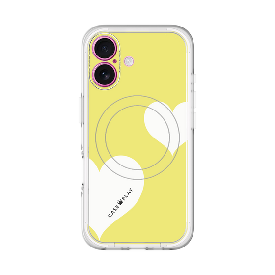 スリムプロテクションプレミアムケース with MagSafe［ Two Hearts - Yellow ］