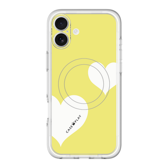 スリムプロテクションプレミアムケース with MagSafe［ Two Hearts - Yellow ］