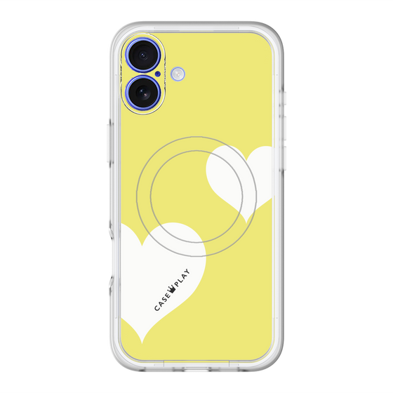 スリムプロテクションプレミアムケース with MagSafe［ Two Hearts - Yellow ］