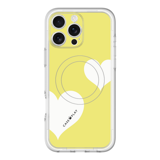 スリムプロテクションプレミアムケース with MagSafe［ Two Hearts - Yellow ］