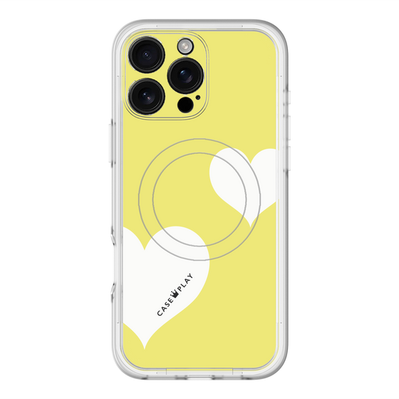 スリムプロテクションプレミアムケース with MagSafe［ Two Hearts - Yellow ］
