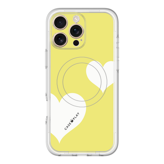 スリムプロテクションプレミアムケース with MagSafe［ Two Hearts - Yellow ］