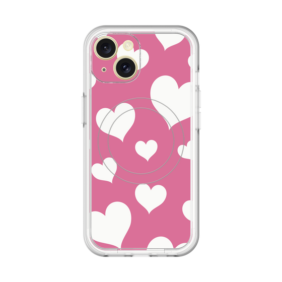 スリムプロテクションプレミアムケース with MagSafe［ Dot Hearts - Pink ］