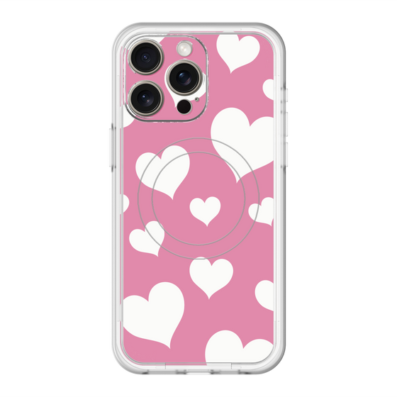スリムプロテクションプレミアムケース with MagSafe［ Dot Hearts - Pink ］