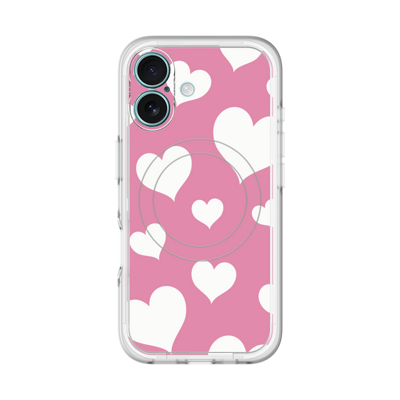スリムプロテクションプレミアムケース with MagSafe［ Dot Hearts - Pink ］
