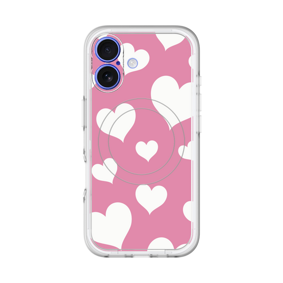 スリムプロテクションプレミアムケース with MagSafe［ Dot Hearts - Pink ］