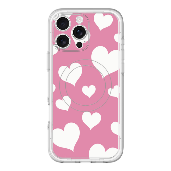 スリムプロテクションプレミアムケース with MagSafe［ Dot Hearts - Pink ］