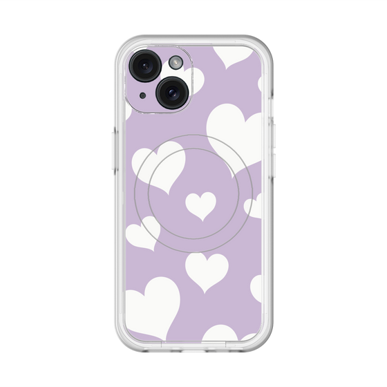 スリムプロテクションプレミアムケース with MagSafe［ Dot Hearts - Purple ］