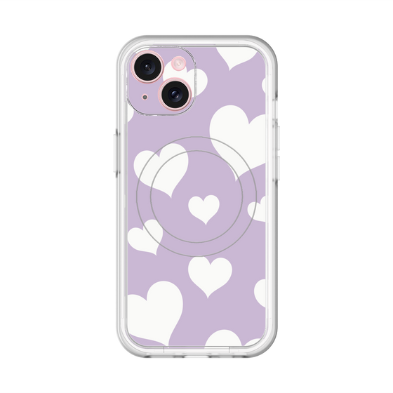 スリムプロテクションプレミアムケース with MagSafe［ Dot Hearts - Purple ］