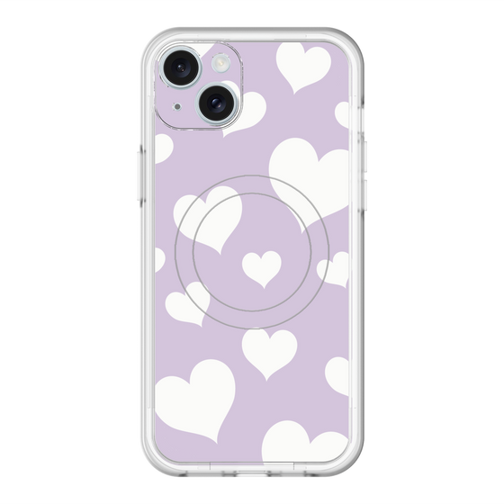 スリムプロテクションプレミアムケース with MagSafe［ Dot Hearts - Purple ］