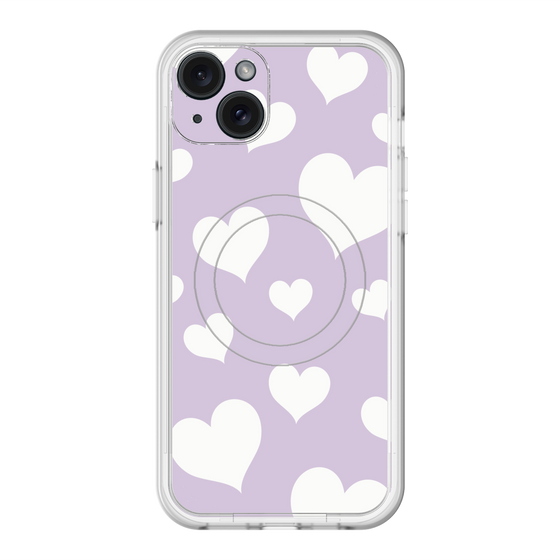 スリムプロテクションプレミアムケース with MagSafe［ Dot Hearts - Purple ］