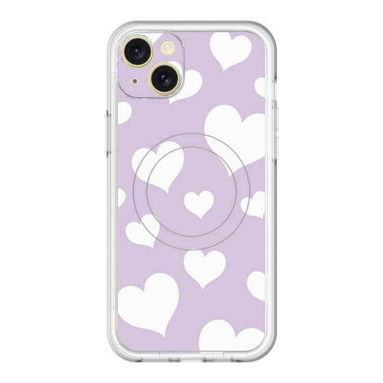 スリムプロテクションプレミアムケース with MagSafe［ Dot Hearts - Purple ］
