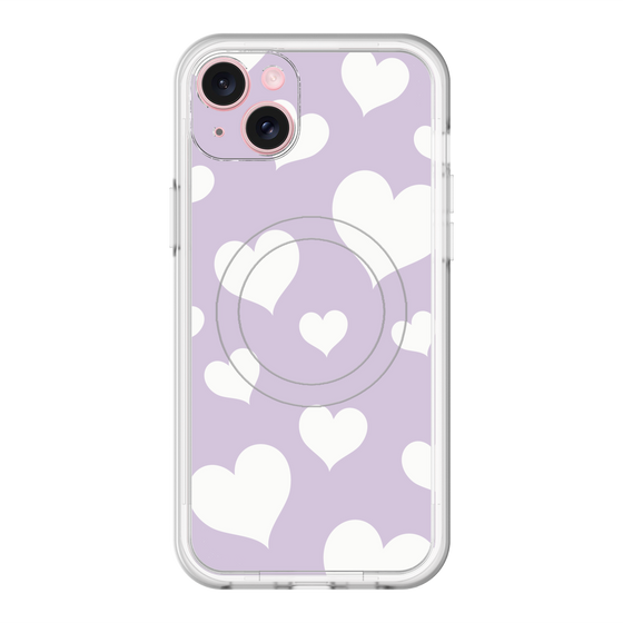 スリムプロテクションプレミアムケース with MagSafe［ Dot Hearts - Purple ］