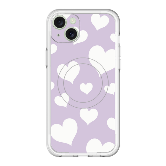 スリムプロテクションプレミアムケース with MagSafe［ Dot Hearts - Purple ］