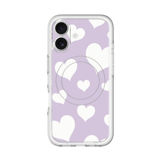 スリムプロテクションプレミアムケース with MagSafe［ Dot Hearts - Purple ］