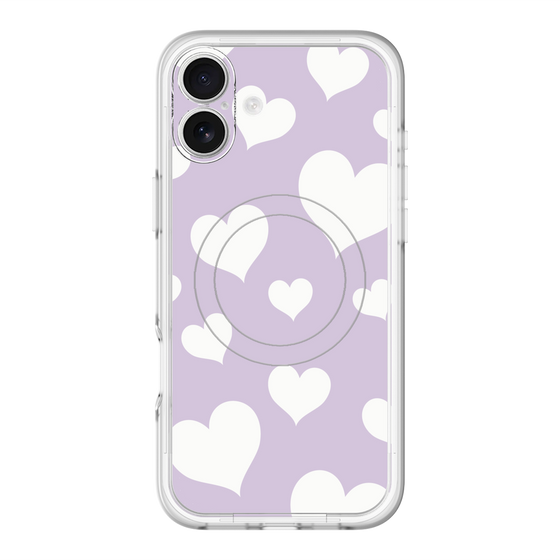 スリムプロテクションプレミアムケース with MagSafe［ Dot Hearts - Purple ］