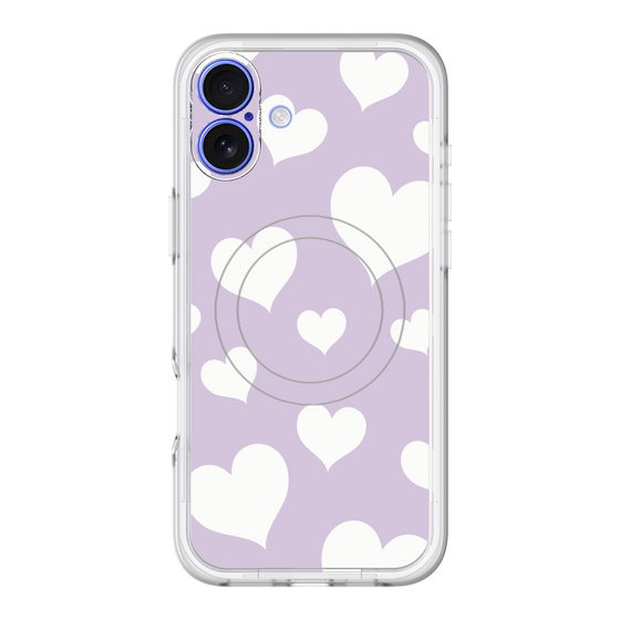 スリムプロテクションプレミアムケース with MagSafe［ Dot Hearts - Purple ］