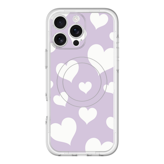 スリムプロテクションプレミアムケース with MagSafe［ Dot Hearts - Purple ］