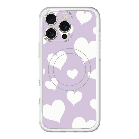スリムプロテクションプレミアムケース with MagSafe［ Dot Hearts - Purple ］