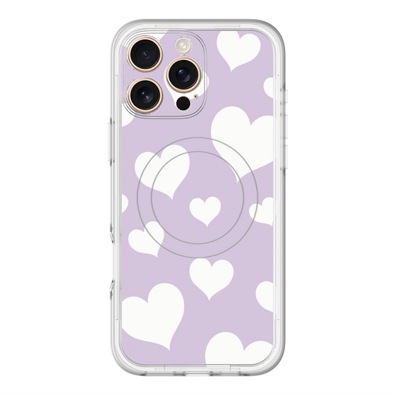 スリムプロテクションプレミアムケース with MagSafe［ Dot Hearts - Purple ］