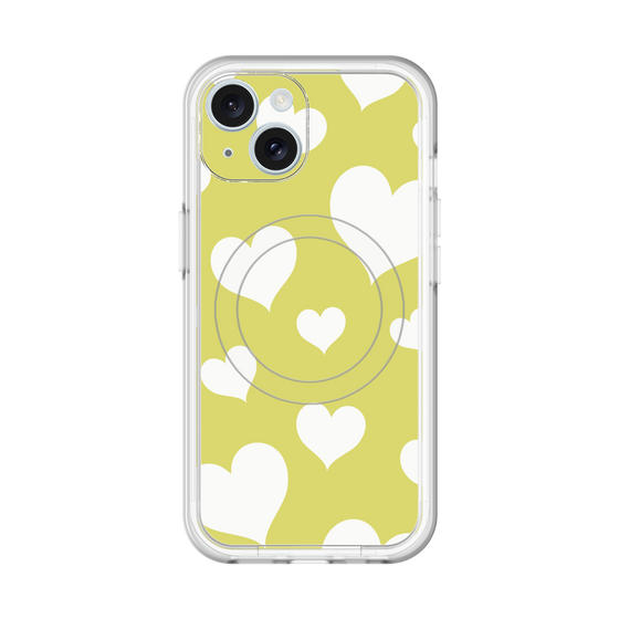 スリムプロテクションプレミアムケース with MagSafe［ Dot Hearts - Yellow ］