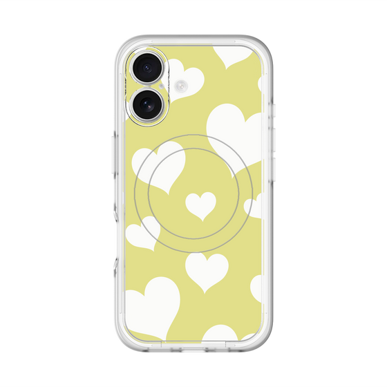 スリムプロテクションプレミアムケース with MagSafe［ Dot Hearts - Yellow ］