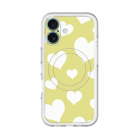 スリムプロテクションプレミアムケース with MagSafe［ Dot Hearts - Yellow ］