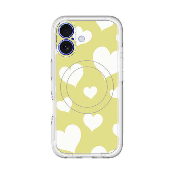 スリムプロテクションプレミアムケース with MagSafe［ Dot Hearts - Yellow ］