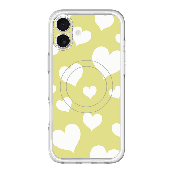 スリムプロテクションプレミアムケース with MagSafe［ Dot Hearts - Yellow ］