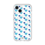 スリムプロテクションプレミアムケース with MagSafe［ Stripe Hearts - Blue ］