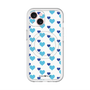 スリムプロテクションプレミアムケース with MagSafe［ Stripe Hearts - Blue ］