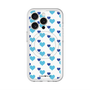 スリムプロテクションプレミアムケース with MagSafe［ Stripe Hearts - Blue ］