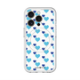 スリムプロテクションプレミアムケース with MagSafe［ Stripe Hearts - Blue ］