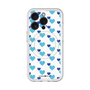 スリムプロテクションプレミアムケース with MagSafe［ Stripe Hearts - Blue ］