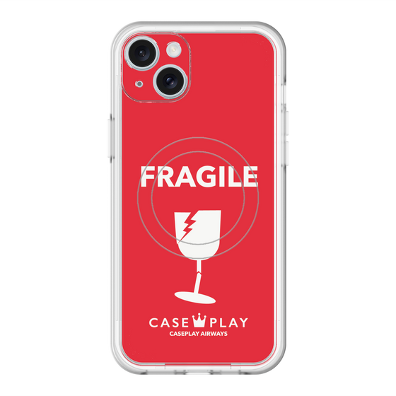 スリムプロテクションプレミアムケース with MagSafe［ FRAGILE - Red ］