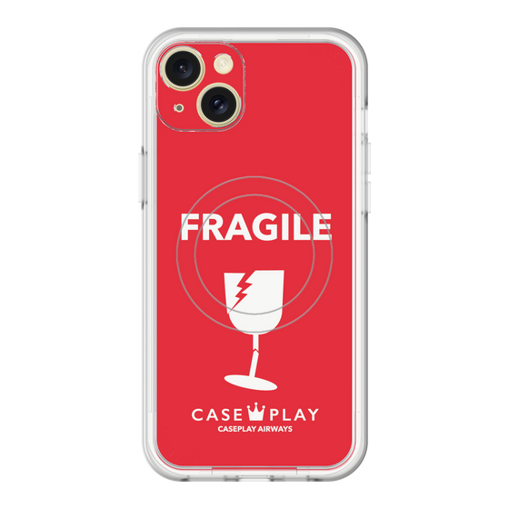 スリムプロテクションプレミアムケース with MagSafe［ FRAGILE - Red ］