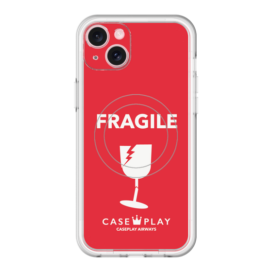 スリムプロテクションプレミアムケース with MagSafe［ FRAGILE - Red ］