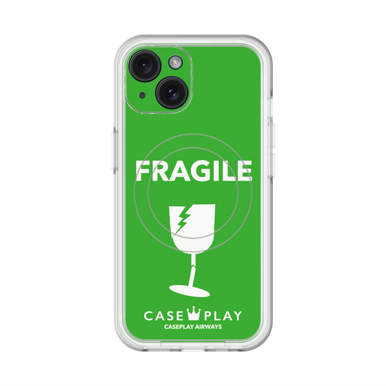 スリムプロテクションプレミアムケース with MagSafe［ FRAGILE - Green ］