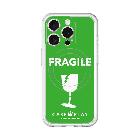 スリムプロテクションプレミアムケース with MagSafe［ FRAGILE - Green ］