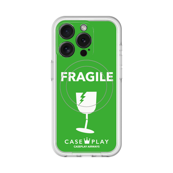 スリムプロテクションプレミアムケース with MagSafe［ FRAGILE - Green ］